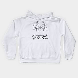 Italian Greyhound dad; with cute cartoon IGGY black line art. Kids Hoodie